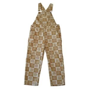 Brixton Brown Floral Checkered Overalls – Size Medium